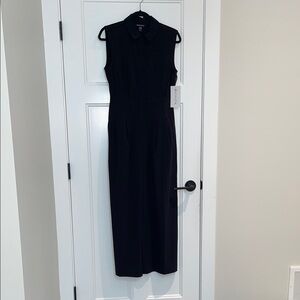 ATHLETA Brooklyn Heights Wide Leg Jumpsuit with collar NWT Size 6P BLACK